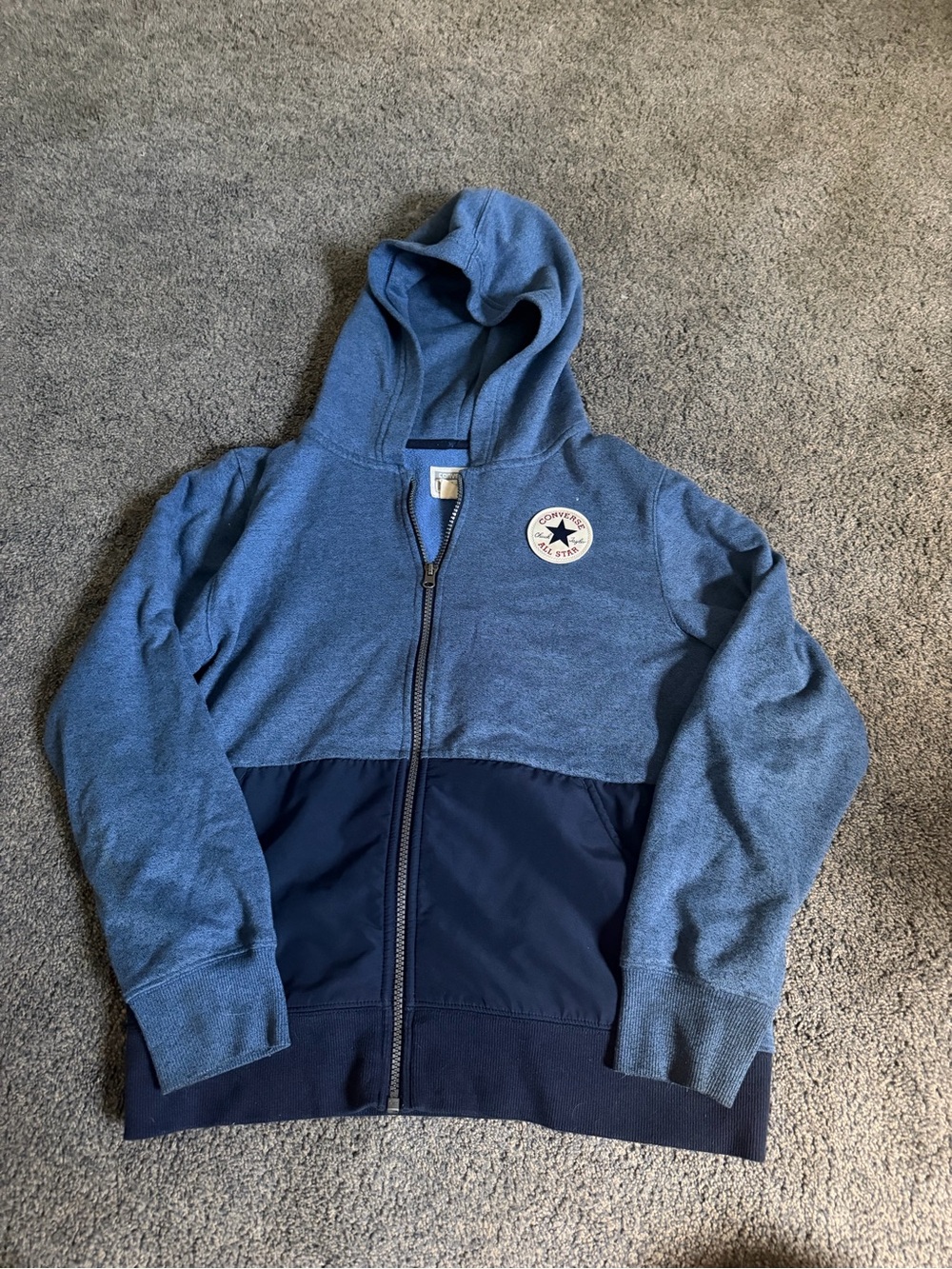 Converse Blue Two-Tone Zip Hoodie Jacket